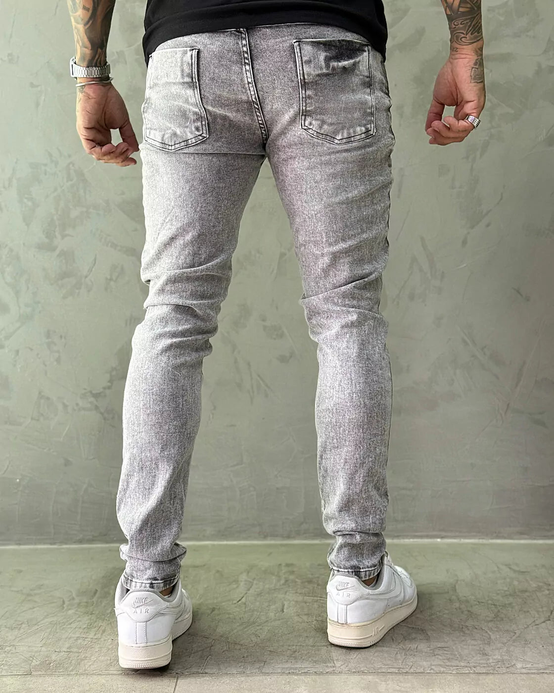Calça Jeans Jay Jones Masculina Skinny Destroyed Estonada Cinza