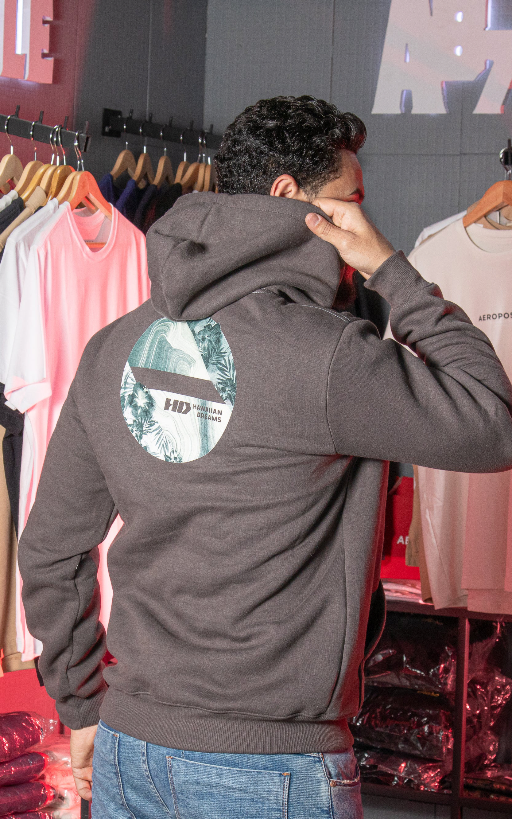 Moletom HD Canguru com Logo Clássico Grafite