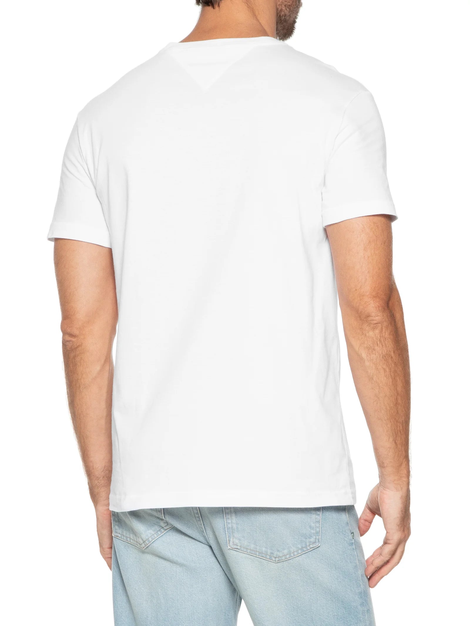 Camiseta Tommy Hilfiger Masculina Essencial com Logo Bordado Branca