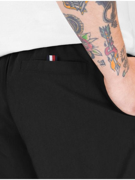 Short de Banho Tommy Hilfiger Masculino Drawstring Colorblock Bandeira Preto