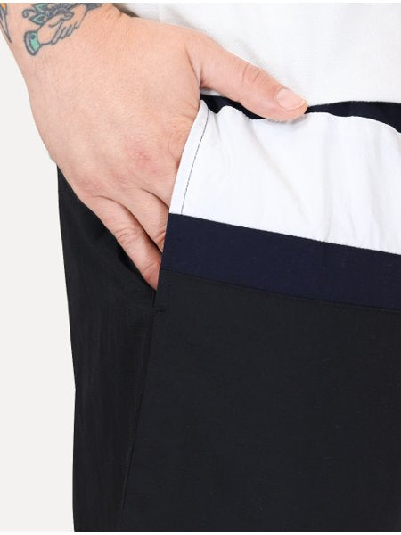 Short de Banho Tommy Hilfiger Masculino Drawstring Colorblock Bandeira Preto