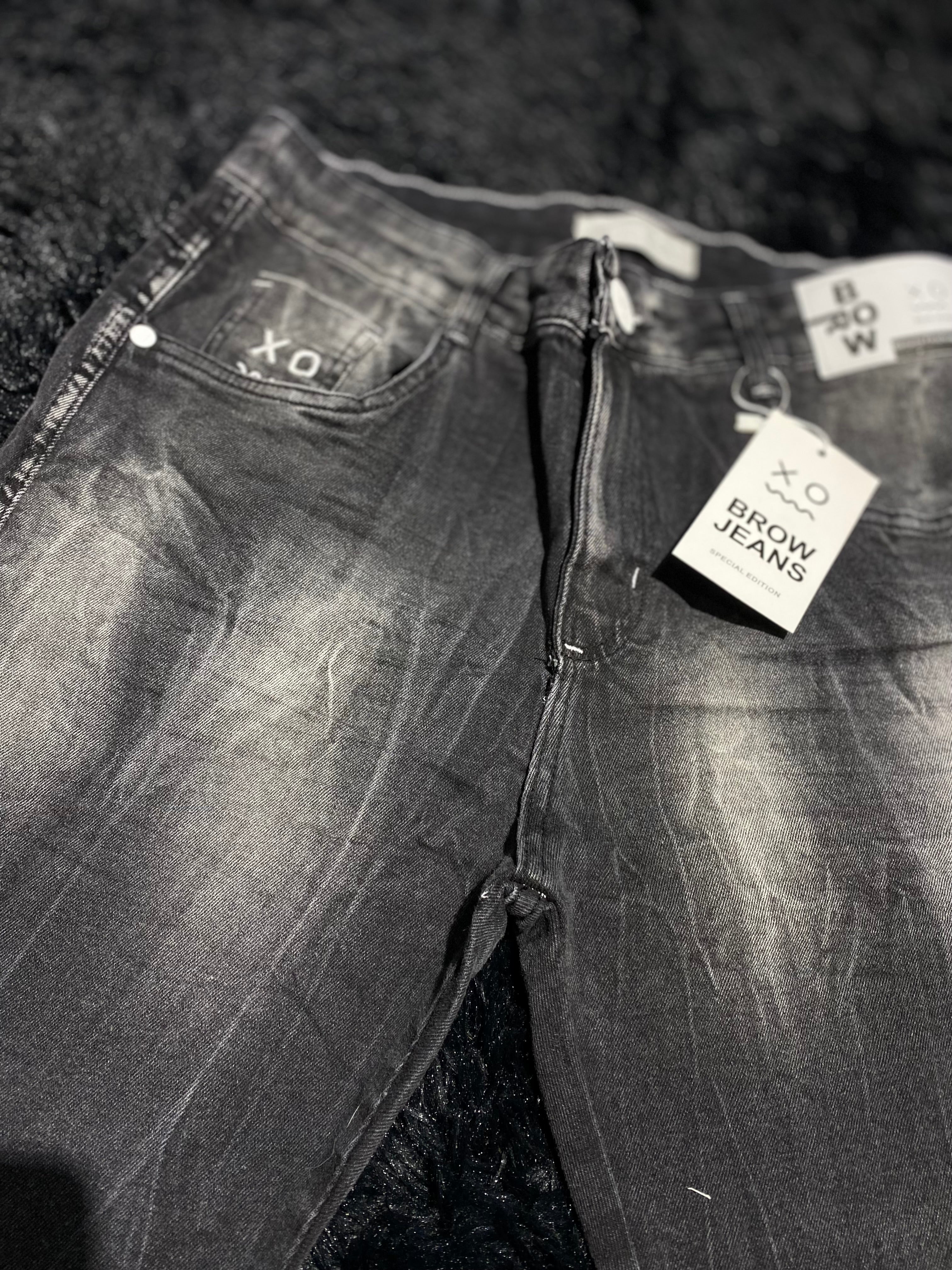 Calça Jeans Brow Jeans Skinny "Modelo Jogador" - Preta Lavada