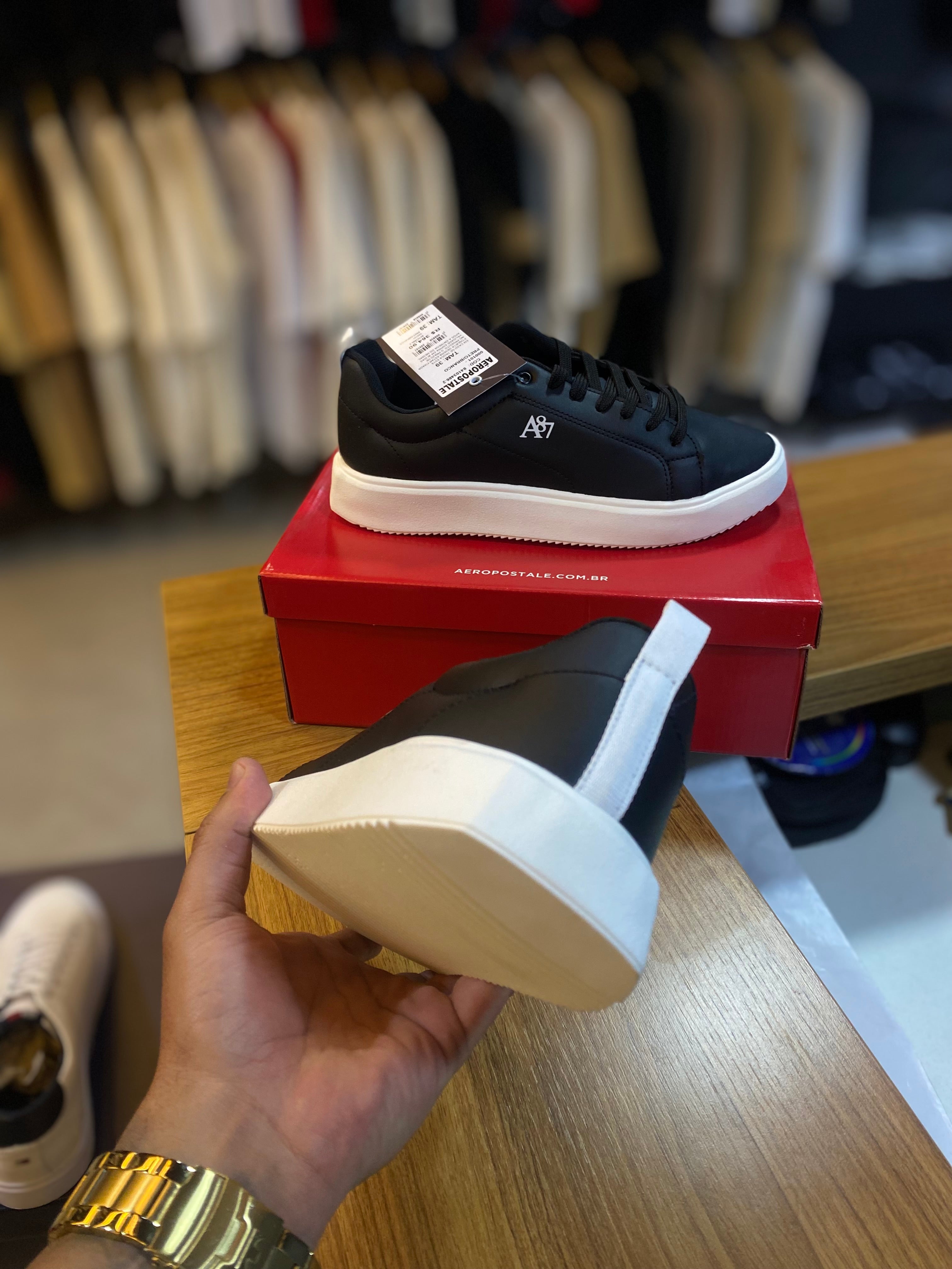 Tênis Casual Aéropostale A87 - Preto e Branco