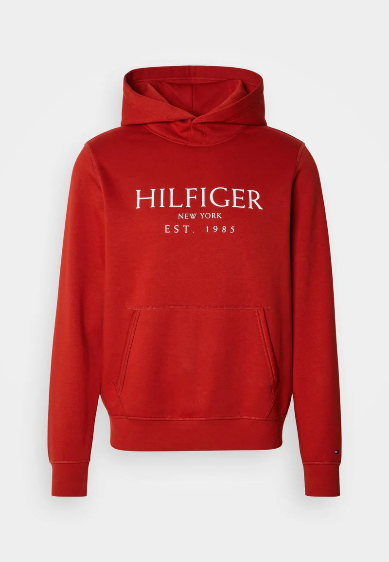 Moletom Canguru Tommy Hilfiger com Logo "Est. 1985" - Vermelho