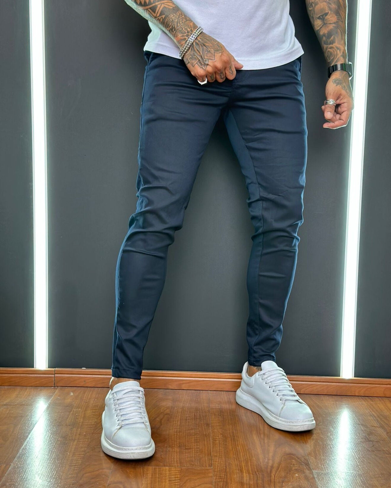 Calça de Alfaiataria Jay Jones Super Skinny - Azul Marinho
