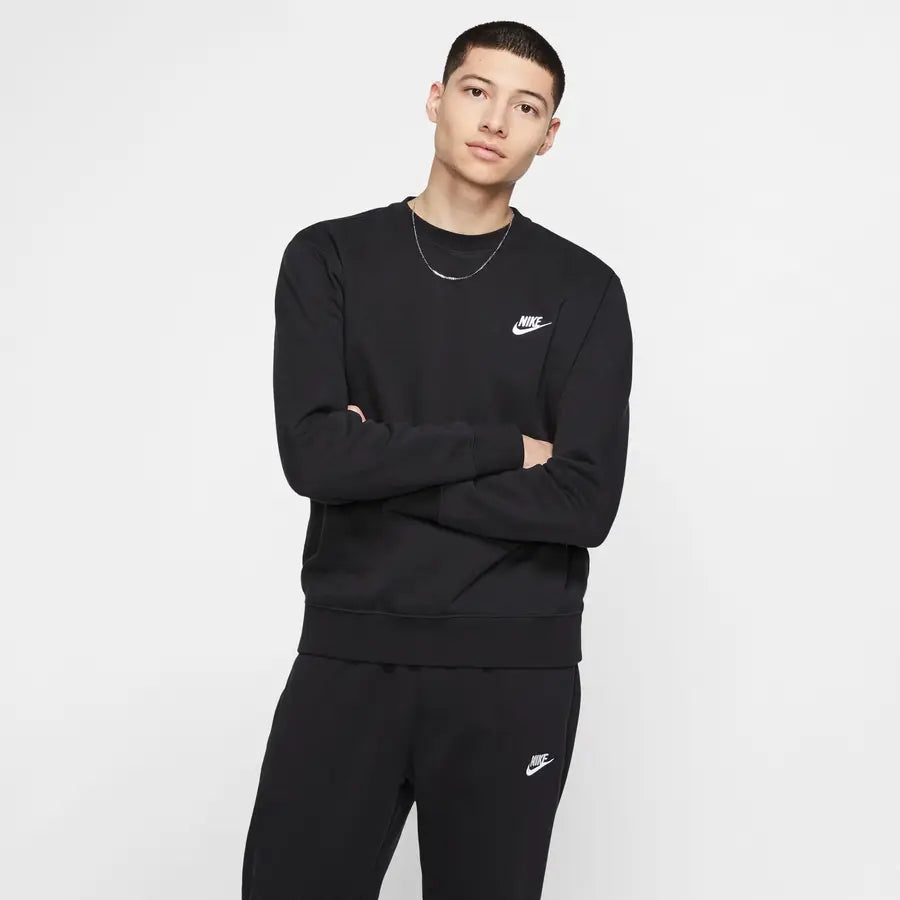Moletom Nike Sportswear Club Fleece Gola Careca - Preto