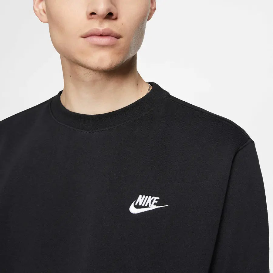 Moletom Nike Sportswear Club Fleece Gola Careca - Preto