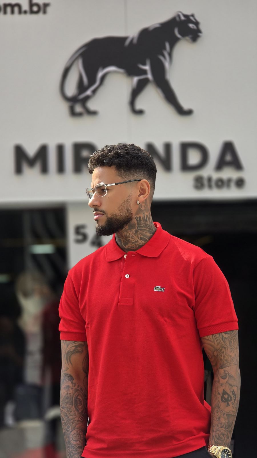 Polo Lacoste Slim Fit L.12.12 em Piqué