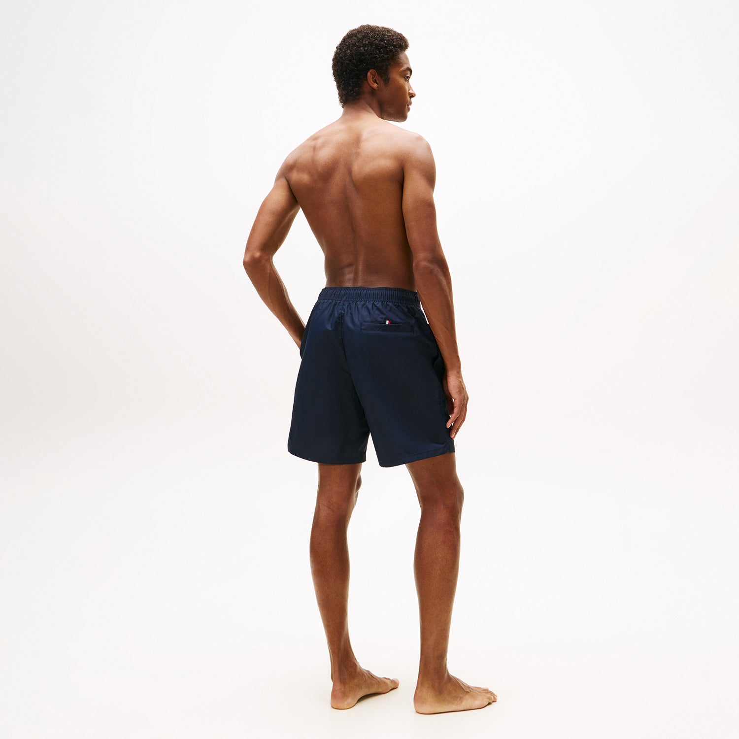 Shorts de Banho Tommy Hilfiger com Logo Vertical - Azul Marinho