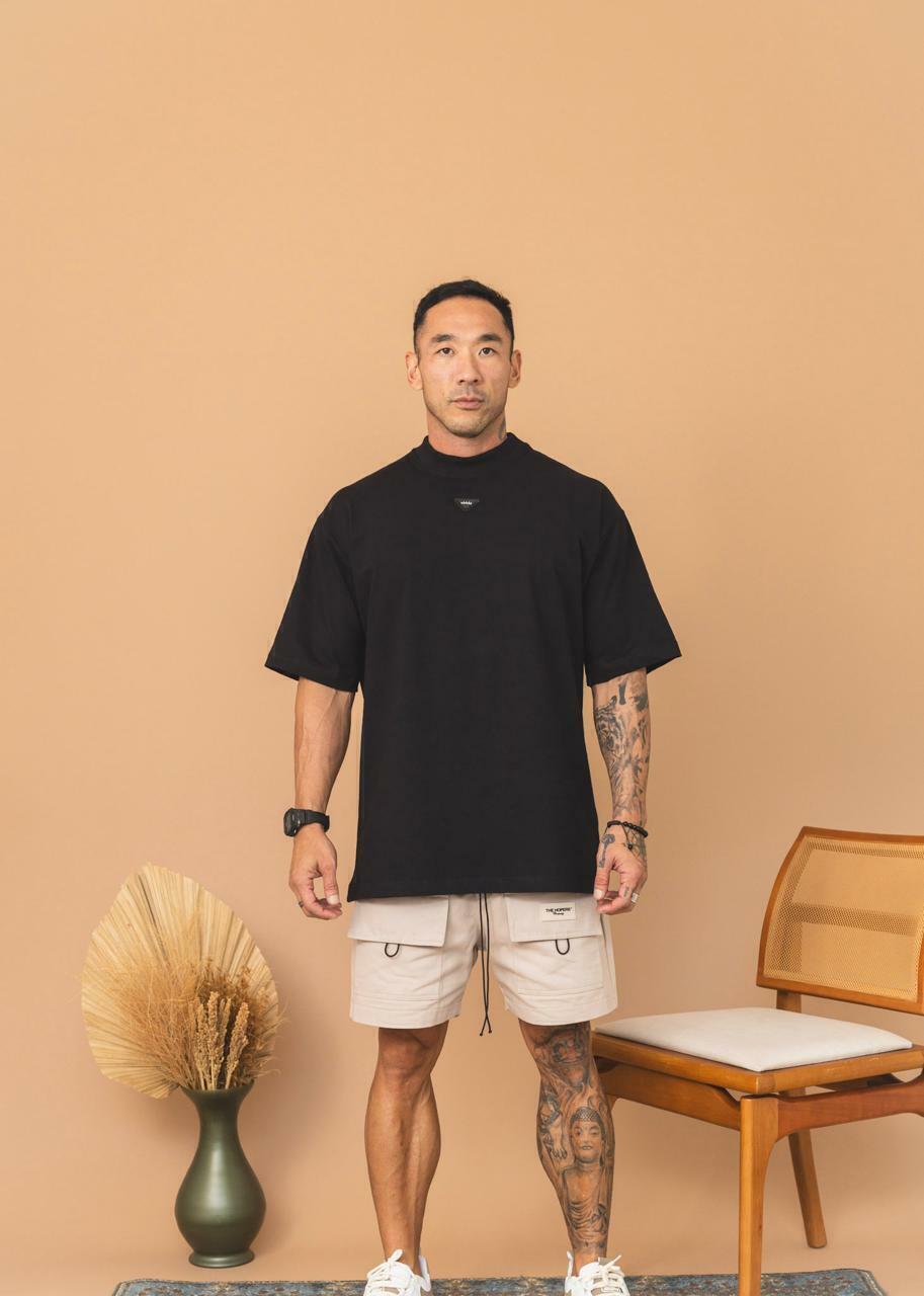 Camiseta The Hopers Oversized Hexagon Tag Preta
