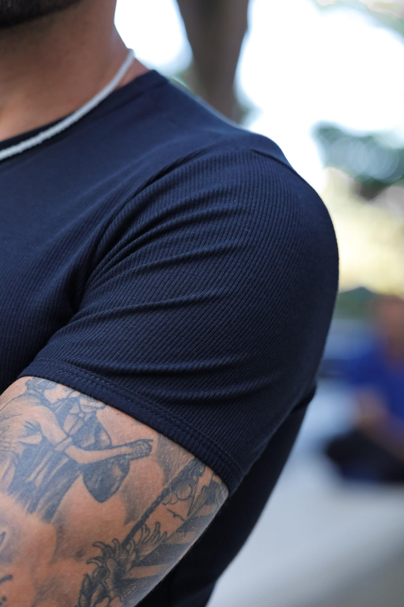 Camiseta Muscle Fit Premium de Malha com Elastano - Preta