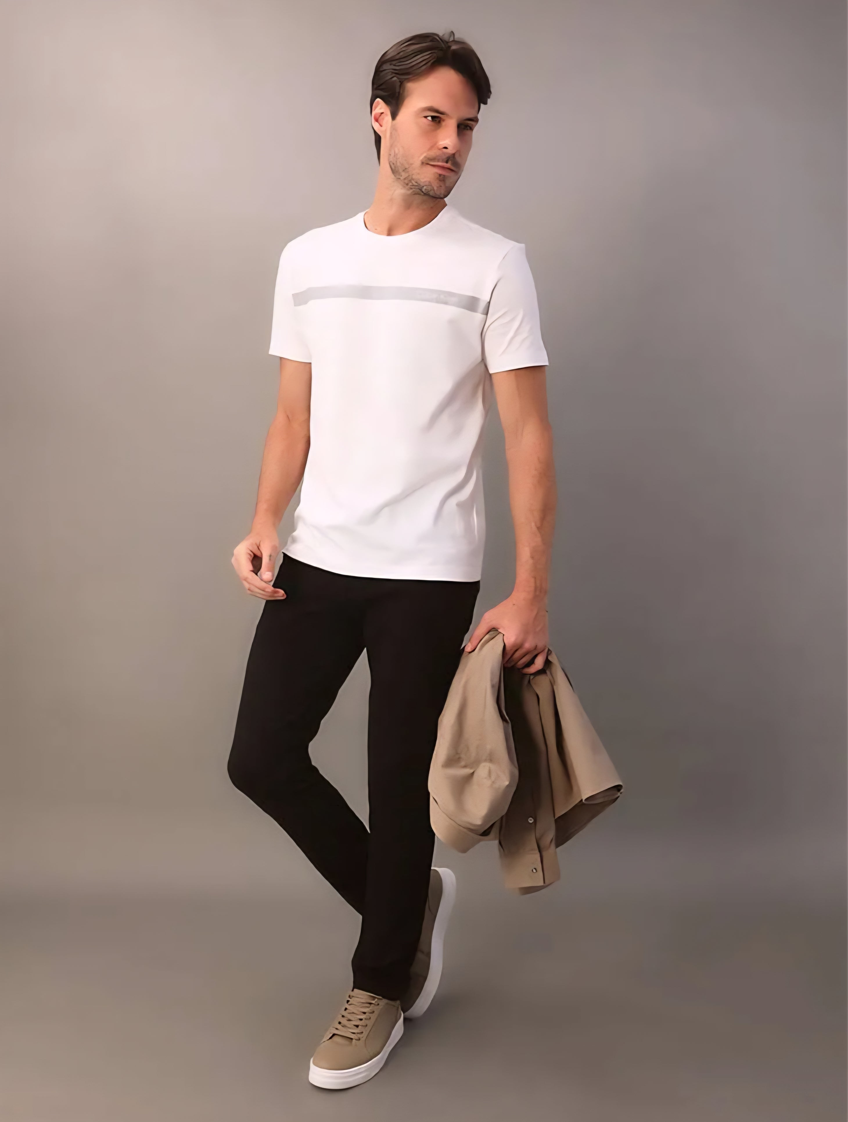 Camiseta Masculina Palito Gel Branco