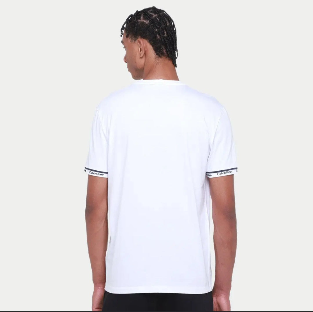 Camiseta Masculina Ck Punho Logo Branco Calvin Klein - White Label