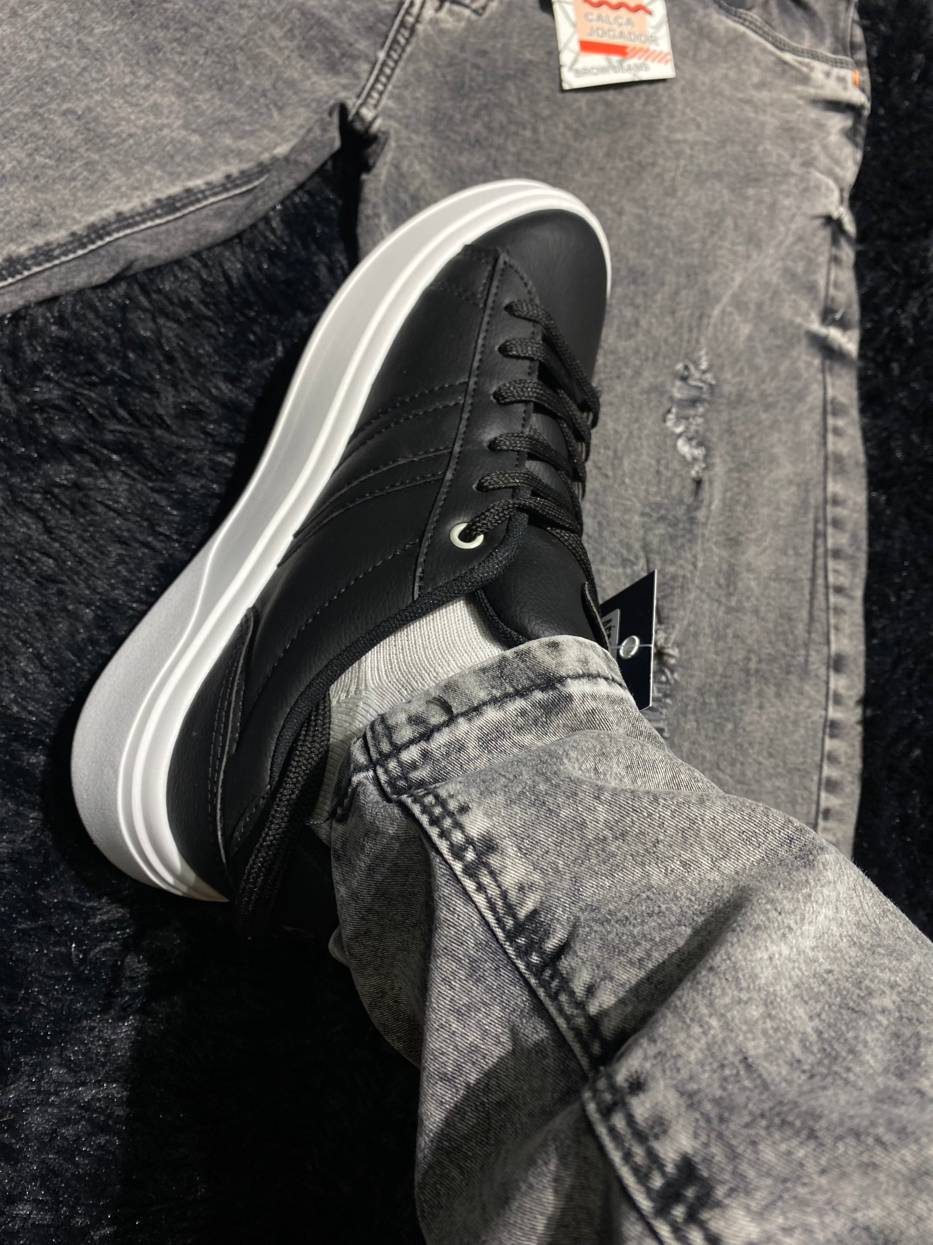 Calça Jeans jogador Preta Marmorizada