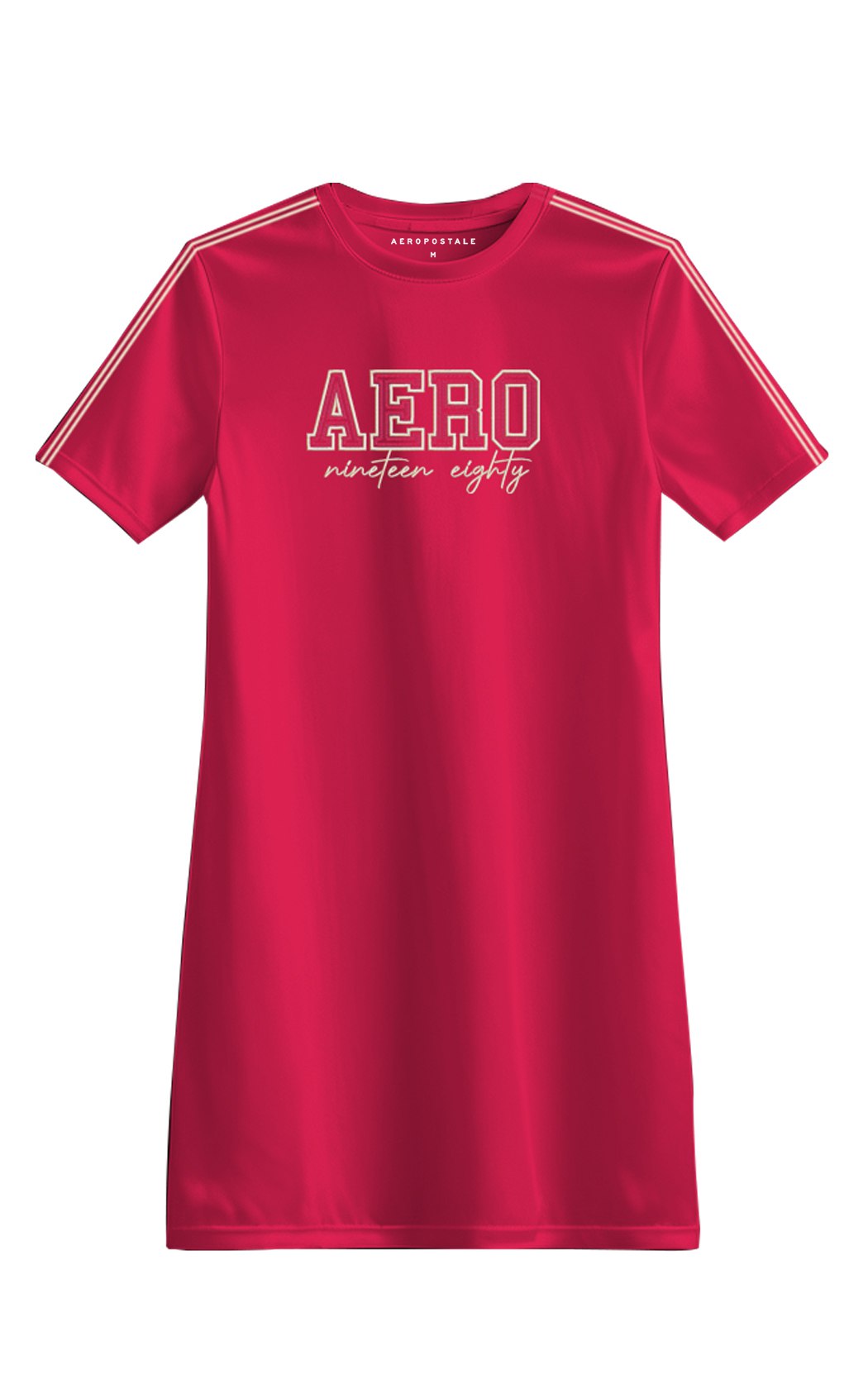 Vestido Aéropostale Feminino T-Shirt Dress Rosa com Logo Aero Bordado