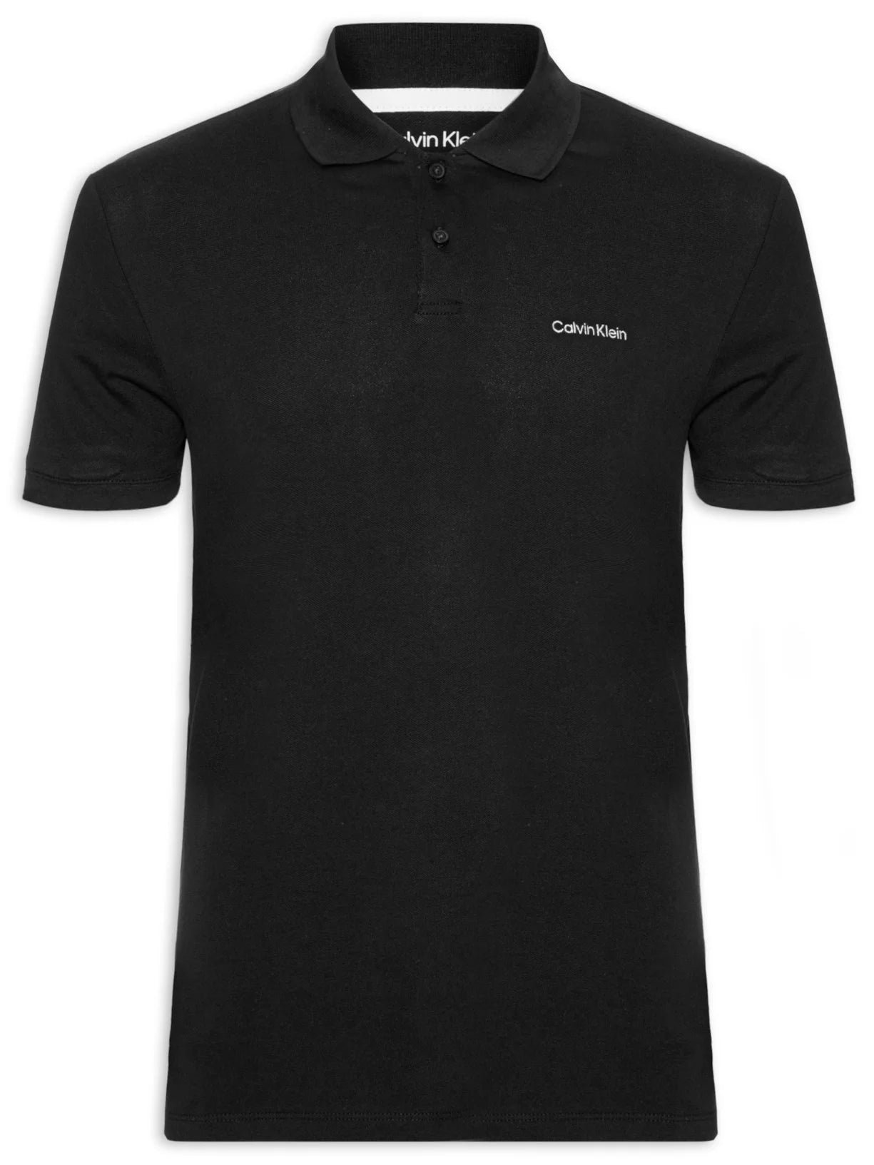 Camisa Polo Calvin Klein Masculina Básica Preta Logo Branco