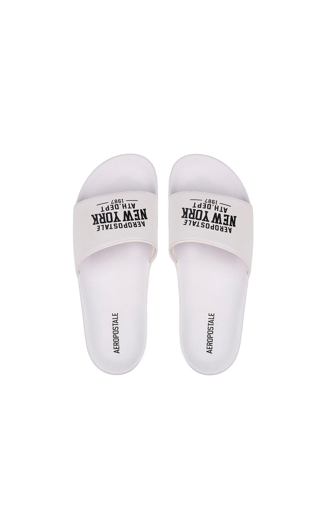 Chinelo Slide Aéropostale com Logo "New York" - Branco