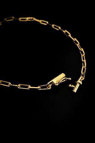 Pulseira Cadeado Alongado 3mm Fecho Bomba 3,0g Banhada A Ouro 18k