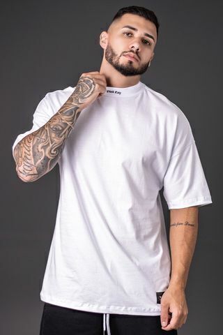 Camisa Oversized Turtleneck White Black Targ
