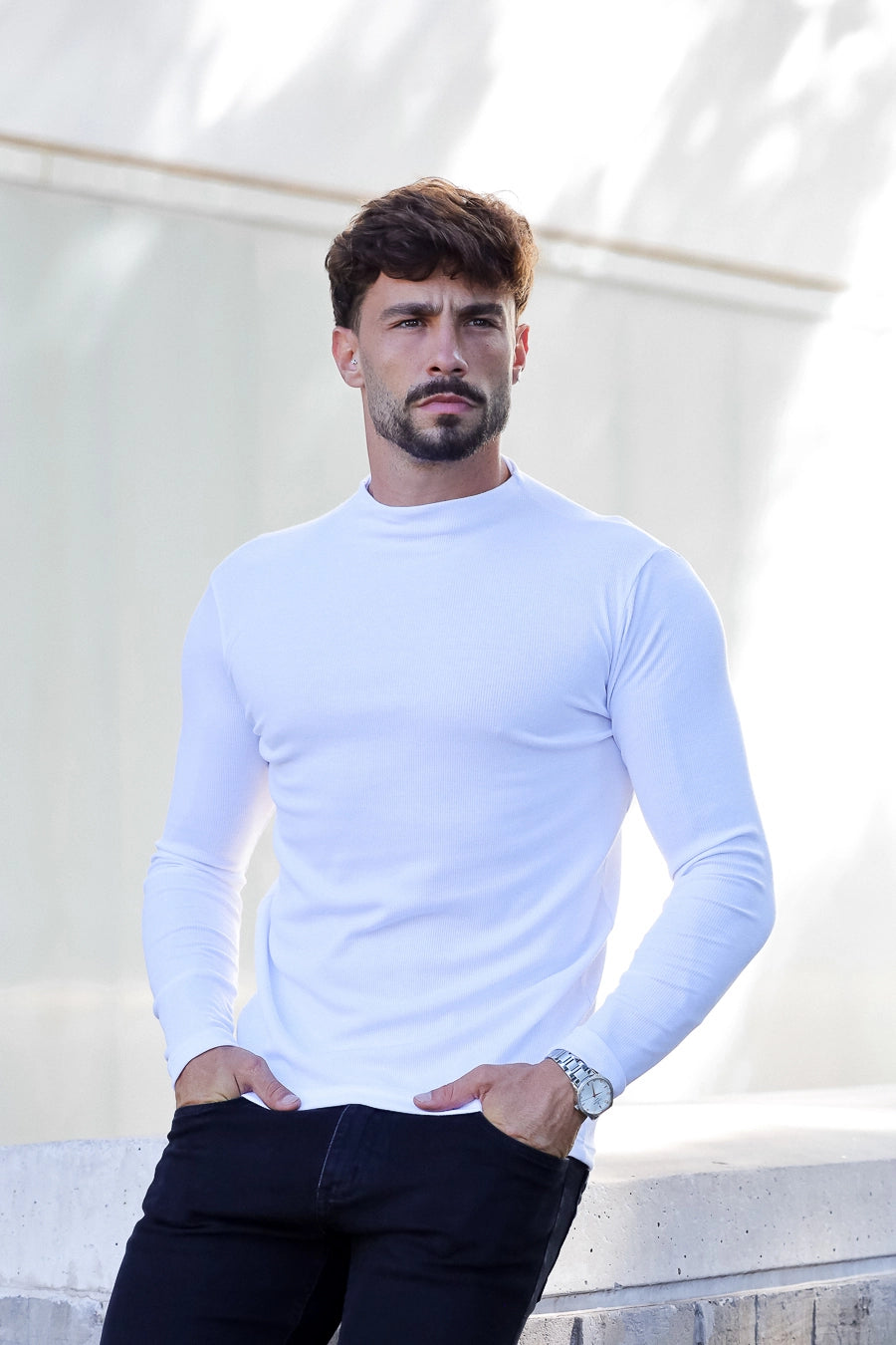 Camisa manga longa canelada