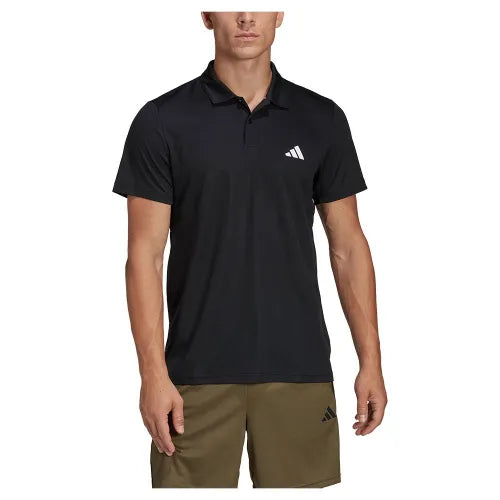 Camisa Polo Adidas Masculina Performance Essentials Piqué Preta