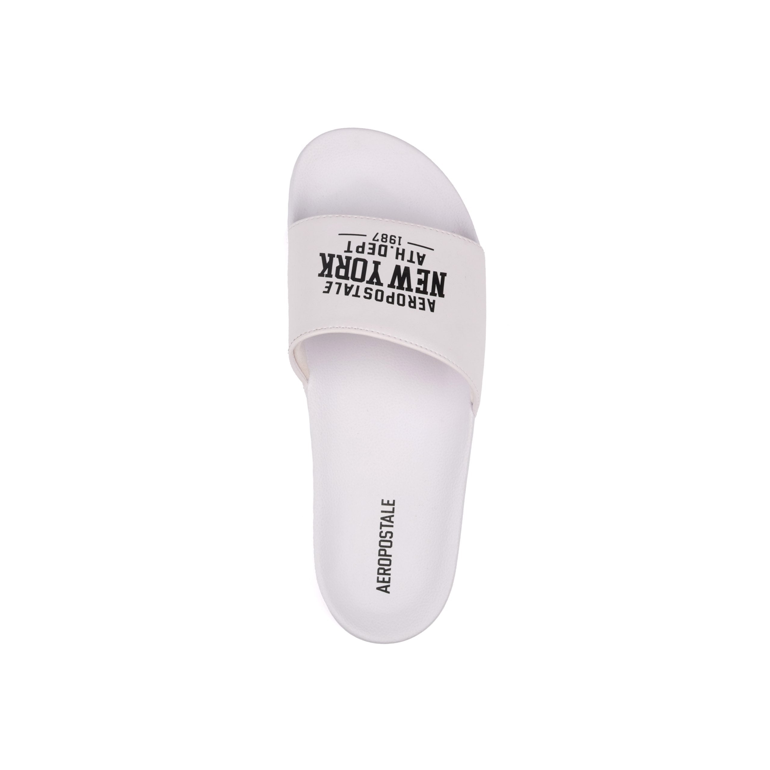 Chinelo Slide Aéropostale com Logo "New York" - Branco