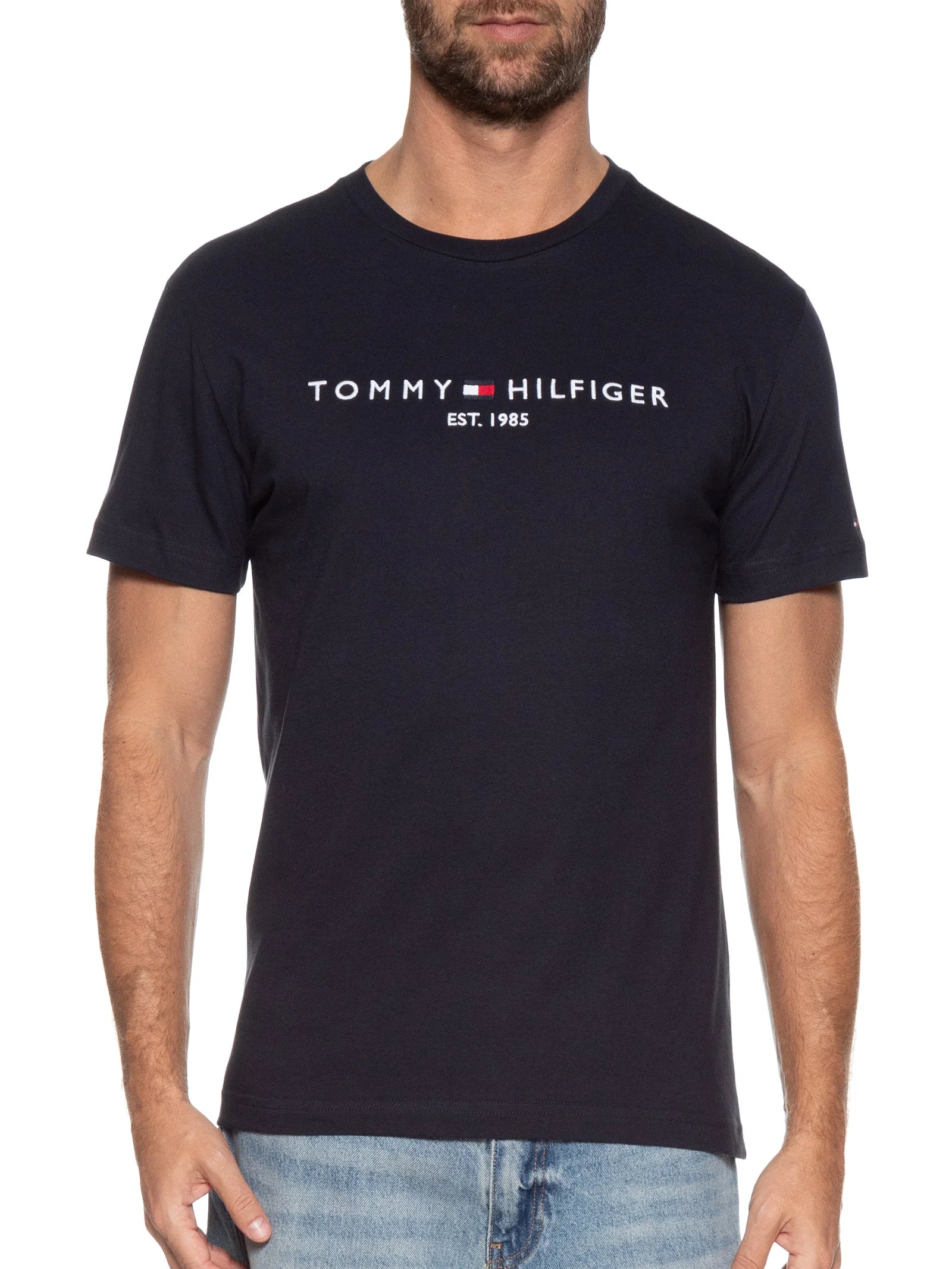 Camiseta Tommy Hilfiger Masculina Logo Core EST. 1985 Azul Marinho