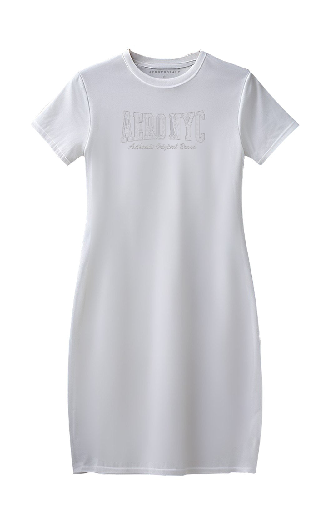 Vestido Aéropostale Feminino T-Shirt Dress Branco com Logo AERO NYC Bordado