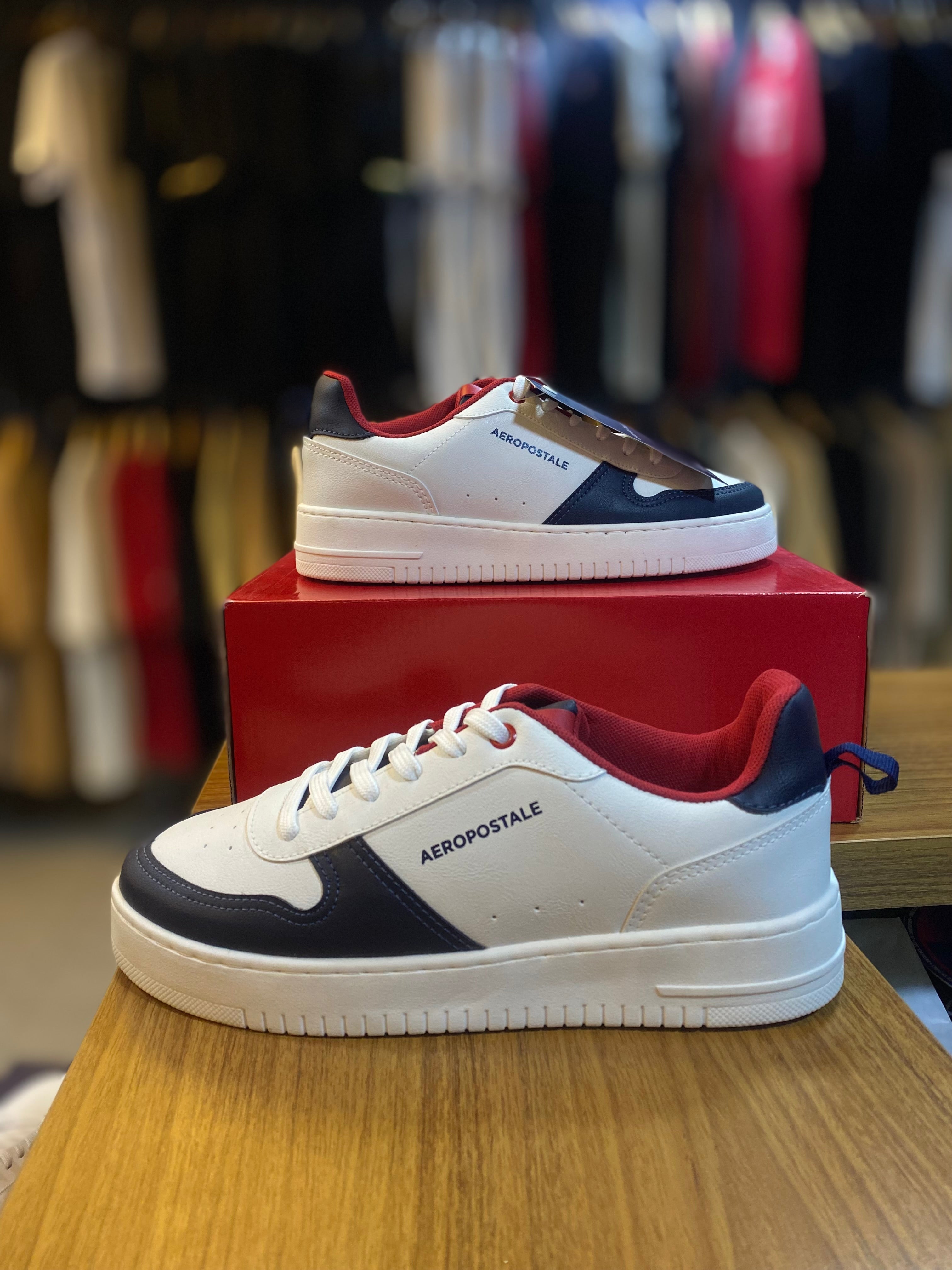 Tênis Aéropostale Casual Retrô Basket - Branco/Azul/Vermelho