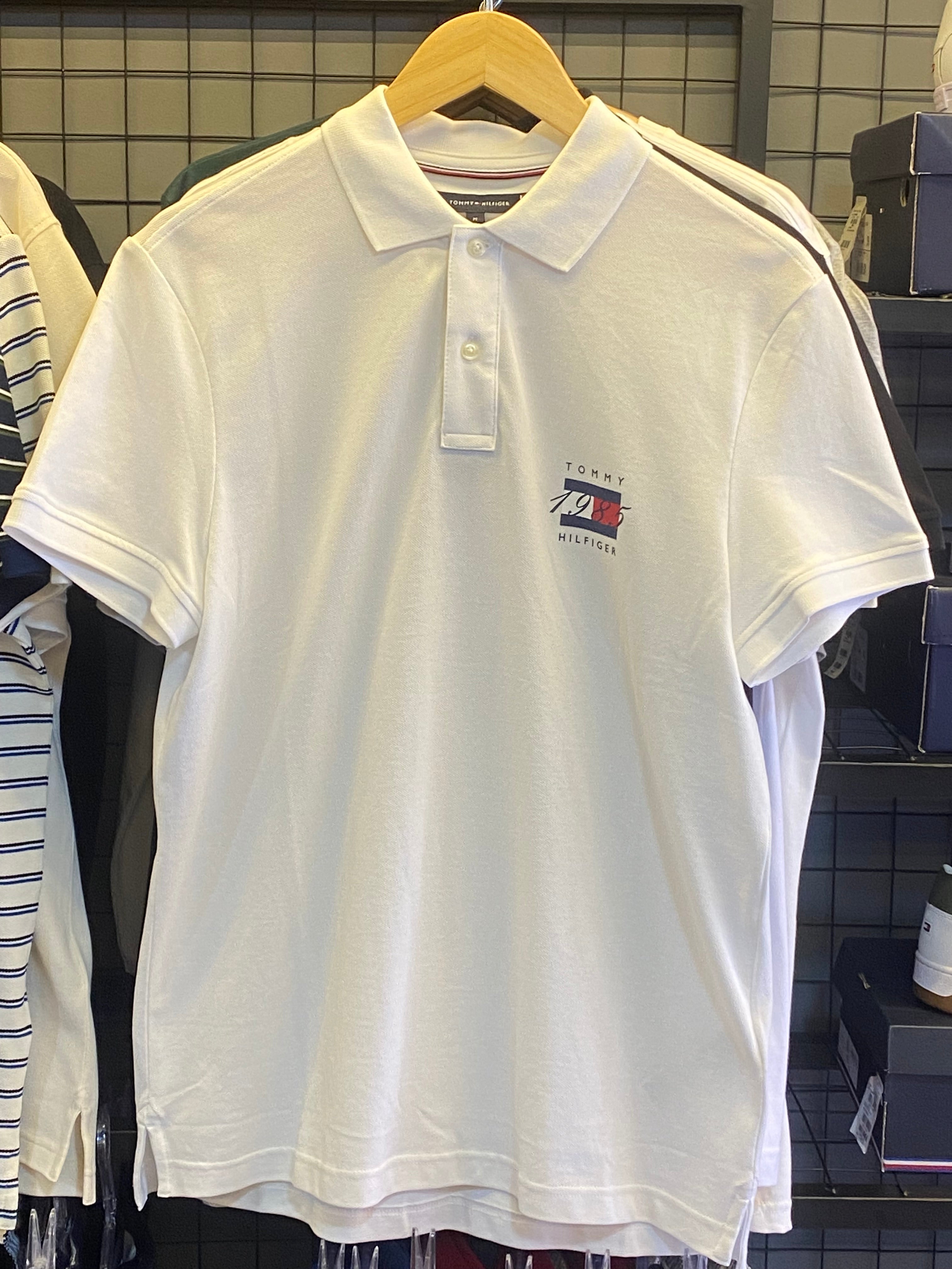 Camisa Polo Tommy Hilfiger Masculina 1985 Collection com Logo Gráfico Branca
