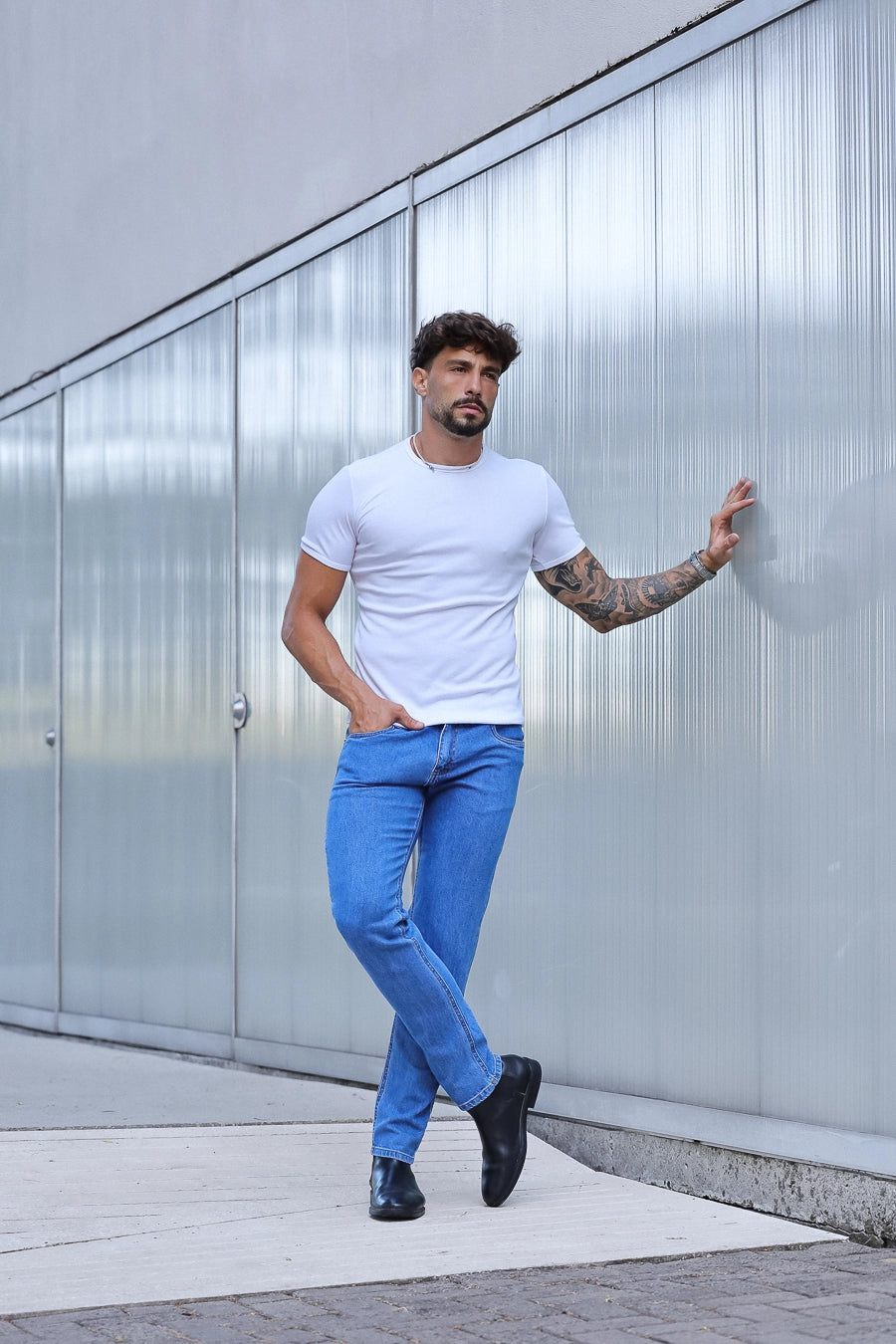 Camiseta Canelada Slim Fit Americana