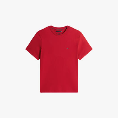 Camiseta Tommy Hilfiger Masculina Essencial com Logo Bordado Vermelha