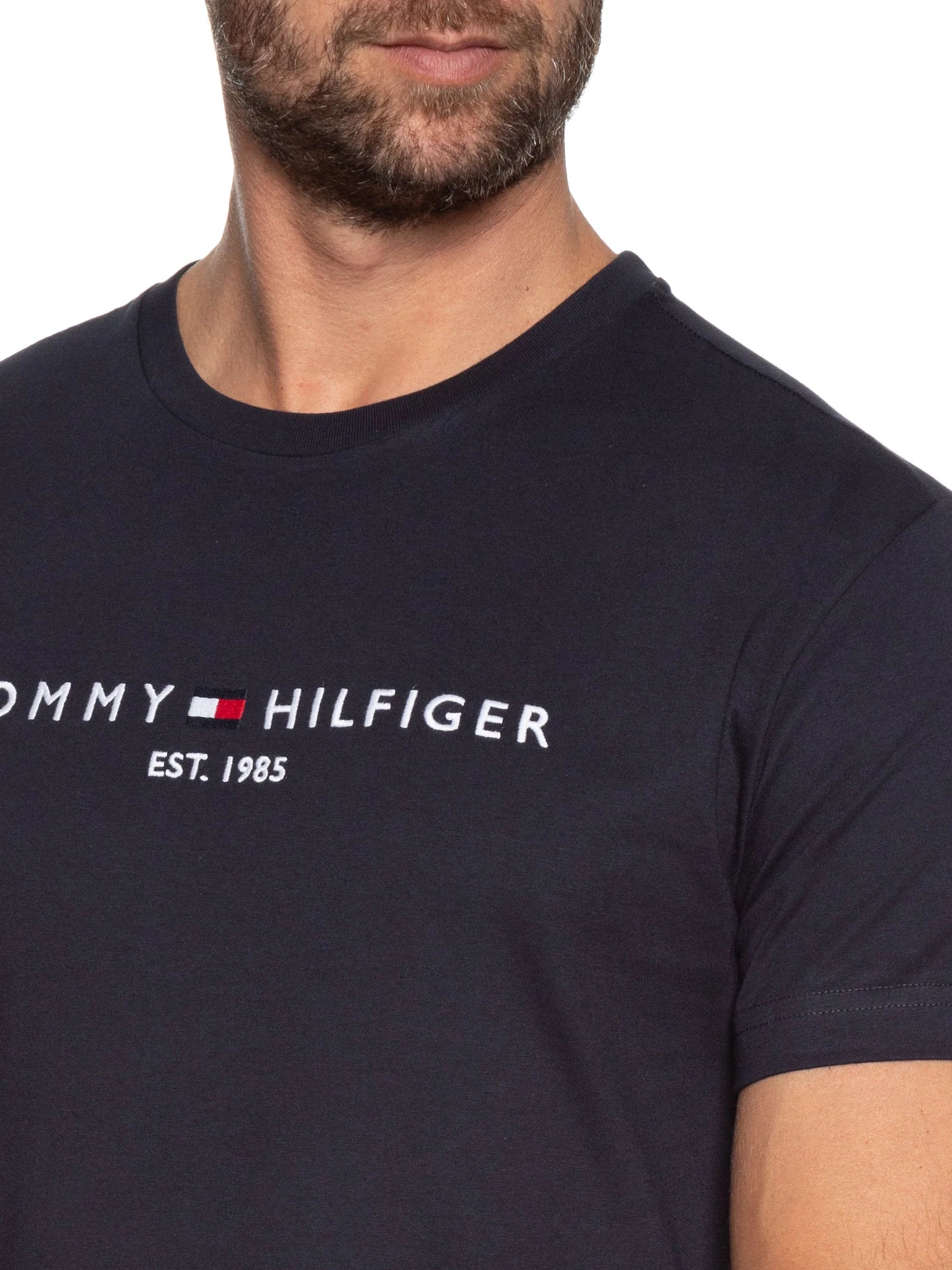 Camiseta Tommy Hilfiger Masculina Logo Core EST. 1985 Azul Marinho