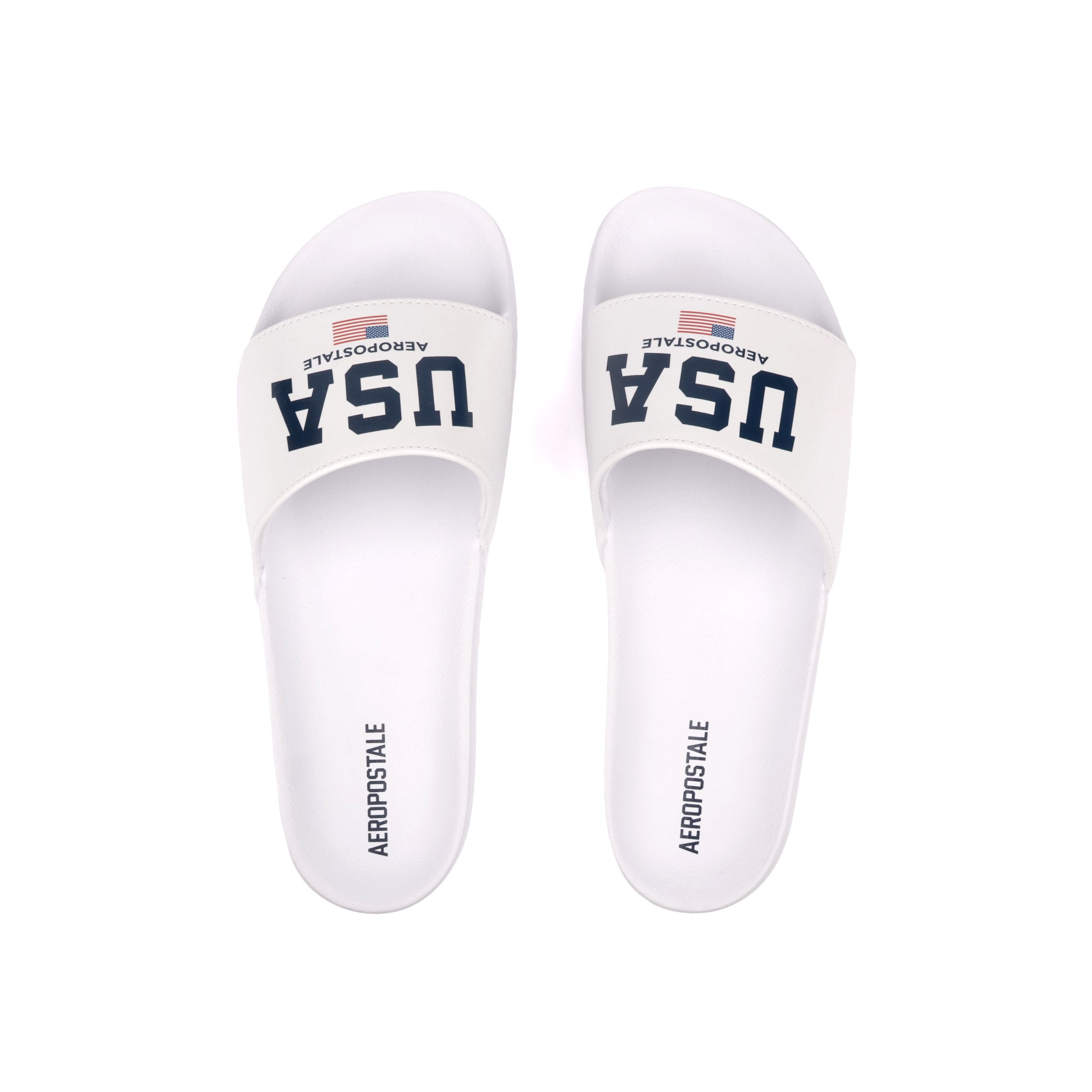 Chinelo Slide Aéropostale com Estampa USA Flag - Branco