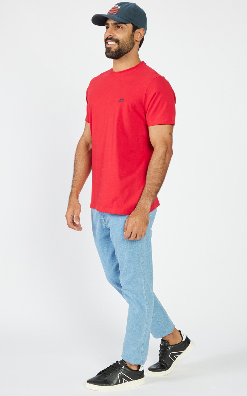 Camiseta Aéropostale com Logo A87 Bordado - Vermelha