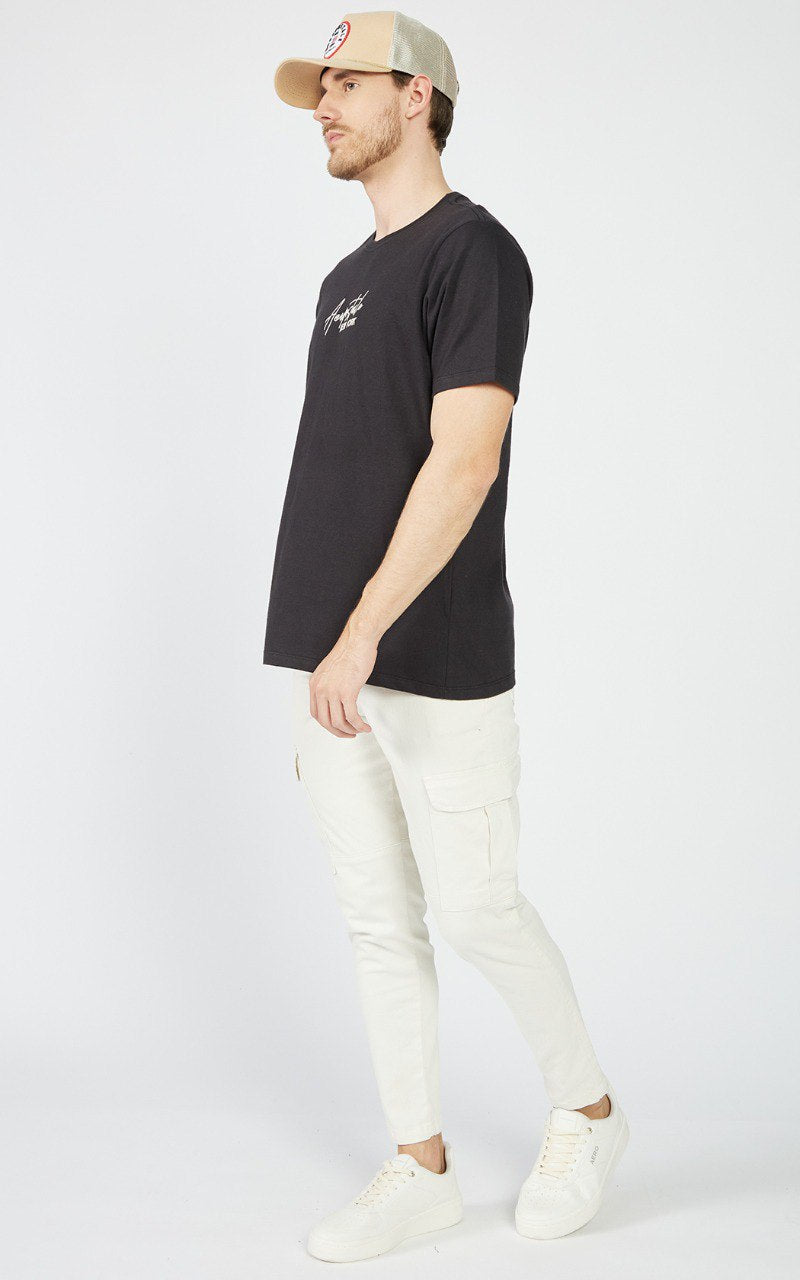 Camiseta Aéropostale Comfort Fit com Assinatura Bordada - Grafite