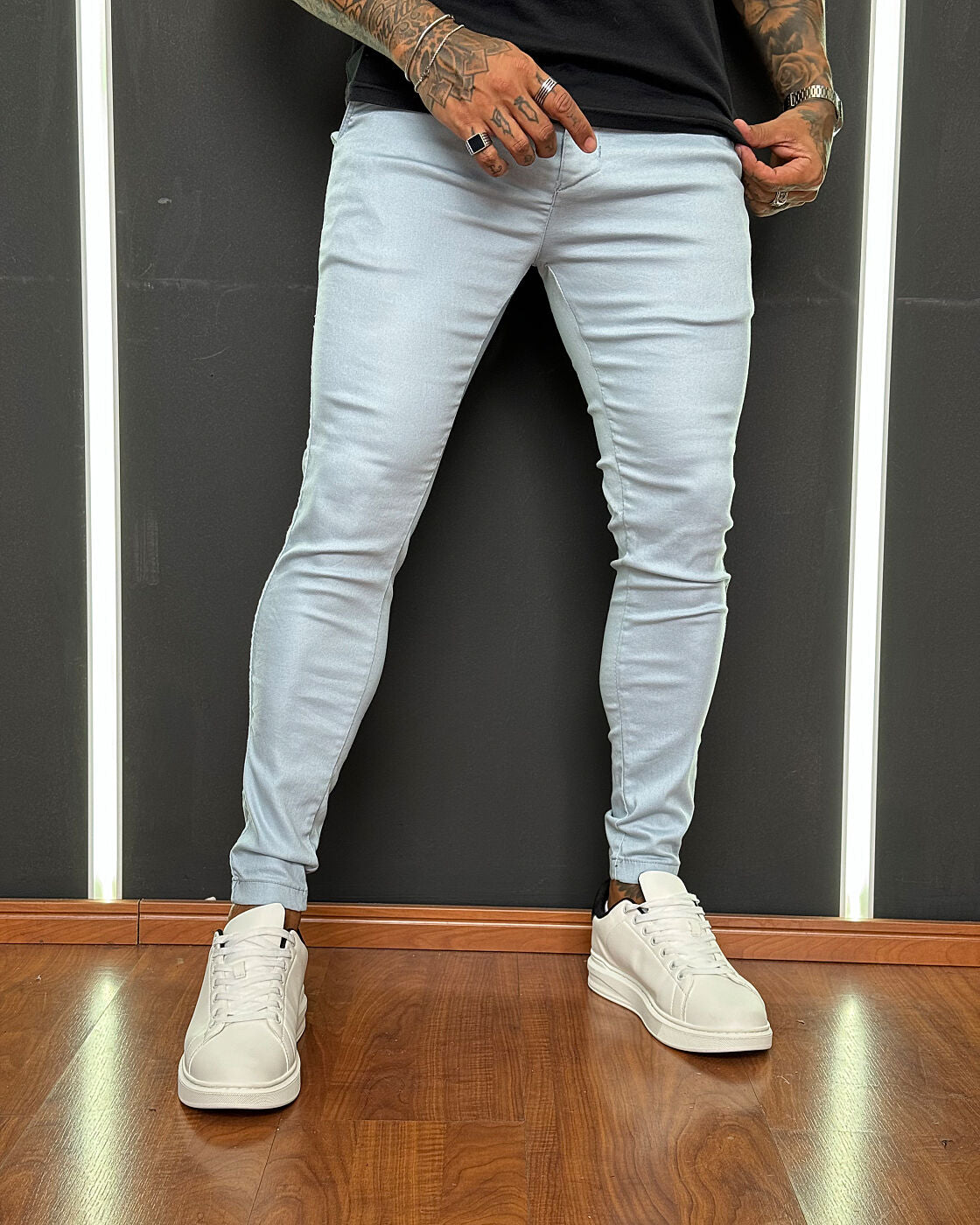 Calça de Alfaiataria Jay Jones Super Skinny - azul Claro/REF7042