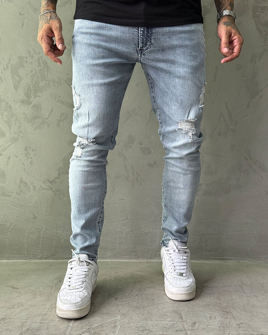 Calça Jeans Jay Jones Super Skinny Destroyed - Lavagem Clara/REF8083