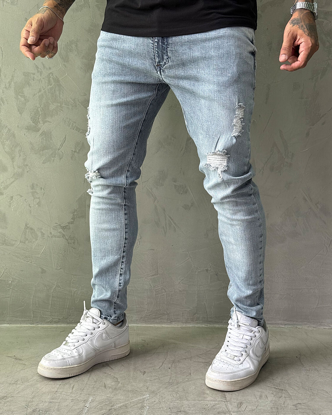 Calça Jeans Jay Jones Super Skinny Destroyed - Lavagem Clara/REF8083