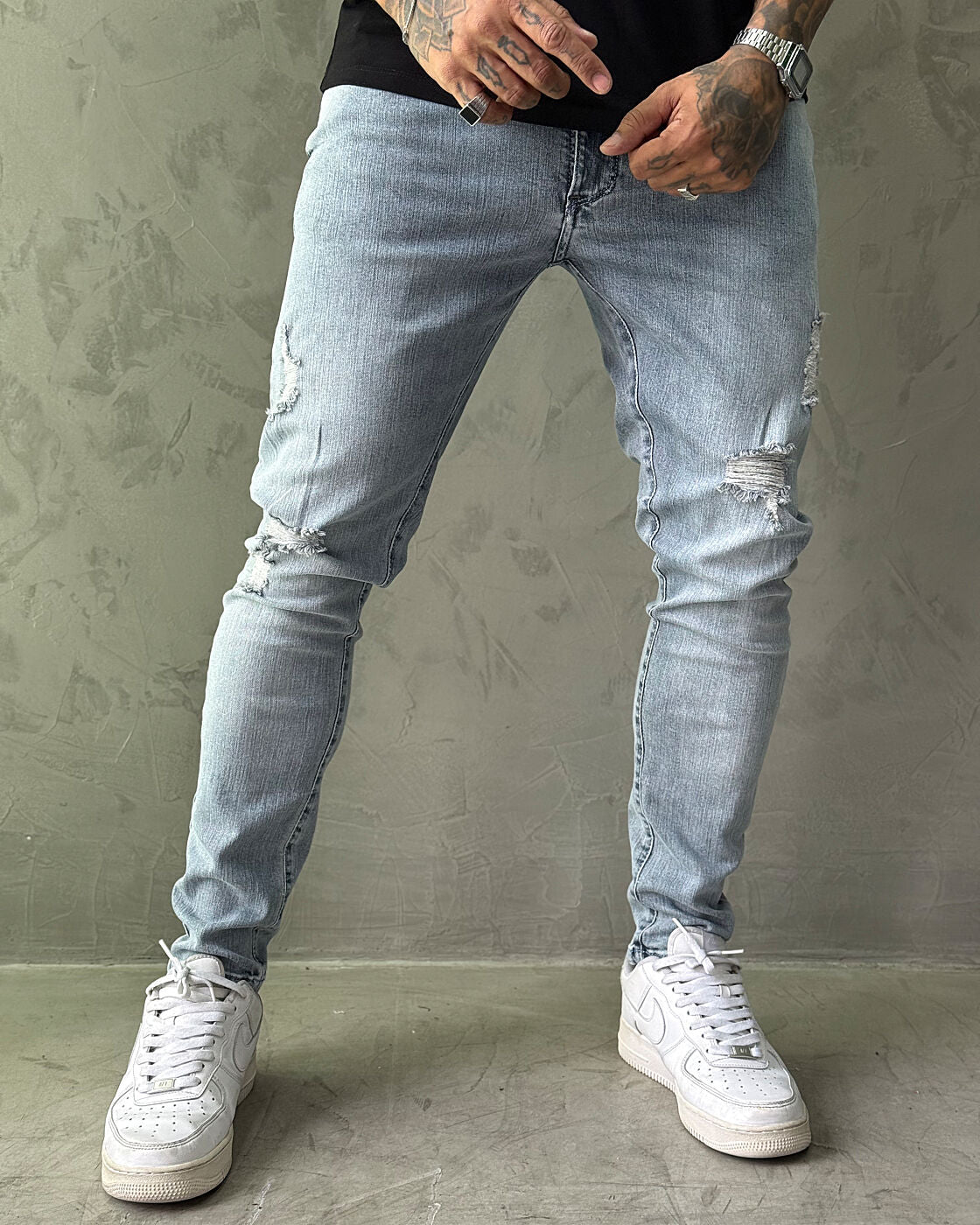Calça Jeans Jay Jones Super Skinny Destroyed - Lavagem Clara/REF8083
