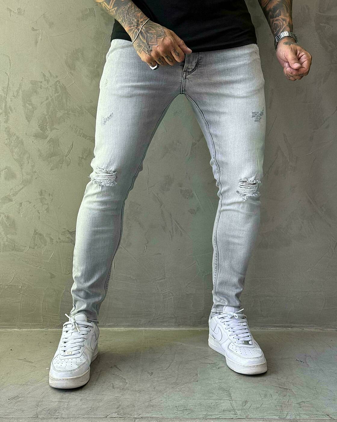 Calça Jeans Jay Jones Super Skinny Destroyed - Grafite/REF8009