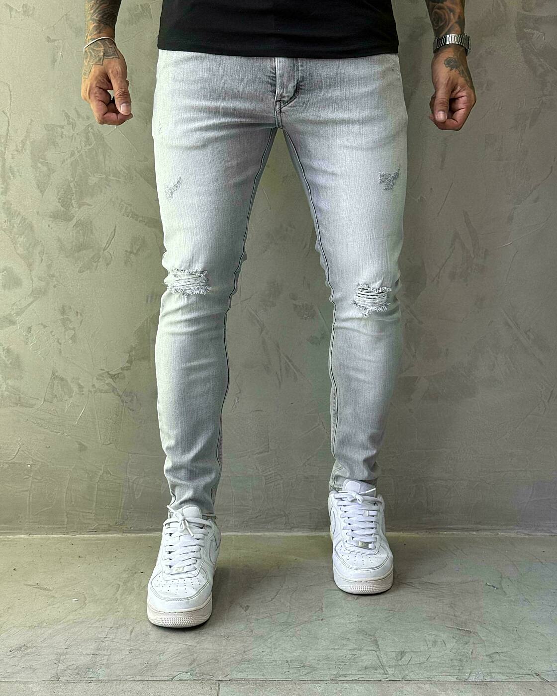 Calça Jeans Jay Jones Super Skinny Destroyed - Grafite/REF8009