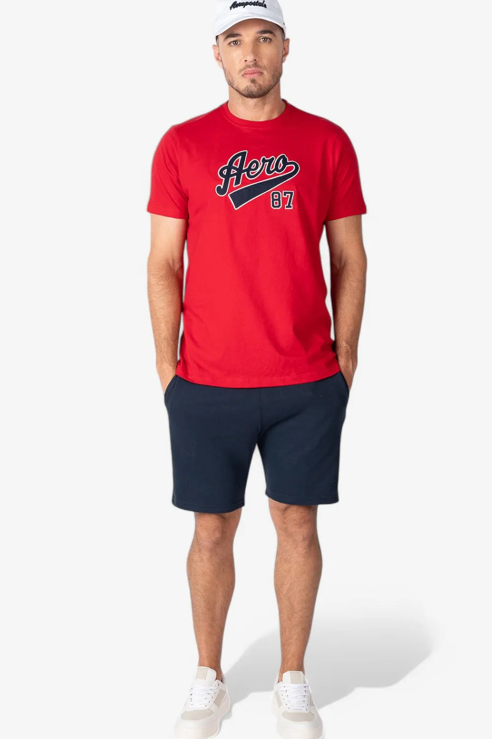 Camiseta Aéropostale com Logo Bordado "Aero 87" - Vermelha