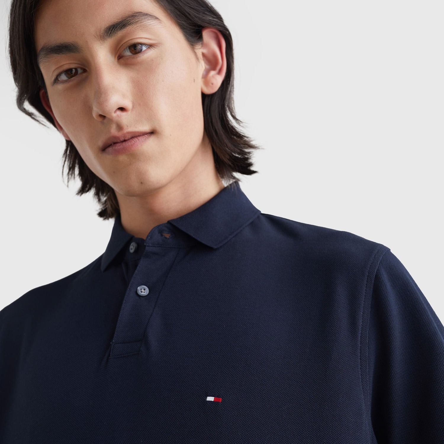Polo Tommy Hilfiger 1985 Clássica em Piqué - Azul Marinho