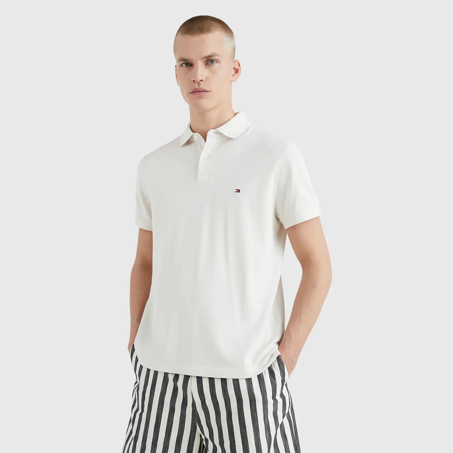Polo Tommy Hilfiger Clássica 1985 Regular Fit - Branca