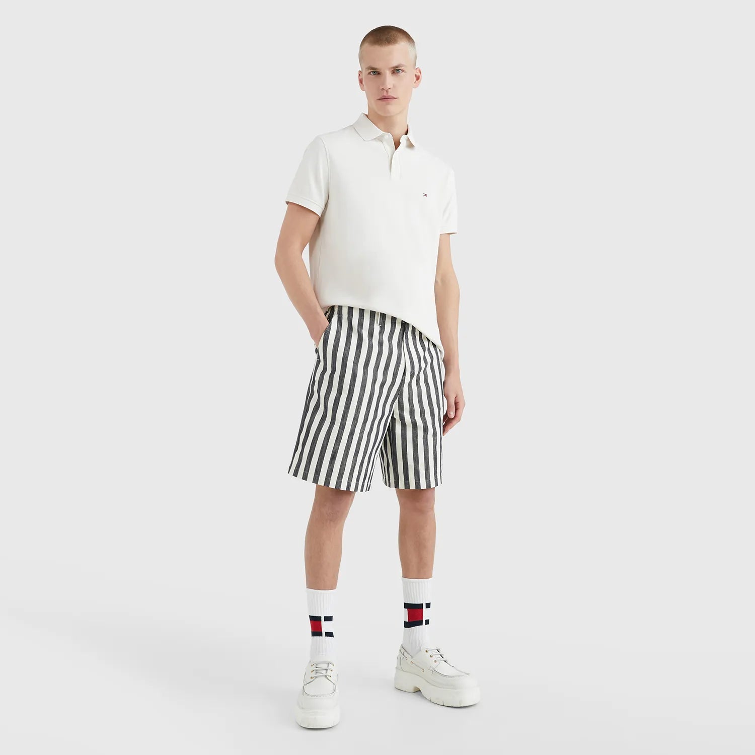 Polo Tommy Hilfiger Clássica 1985 Regular Fit - Branca