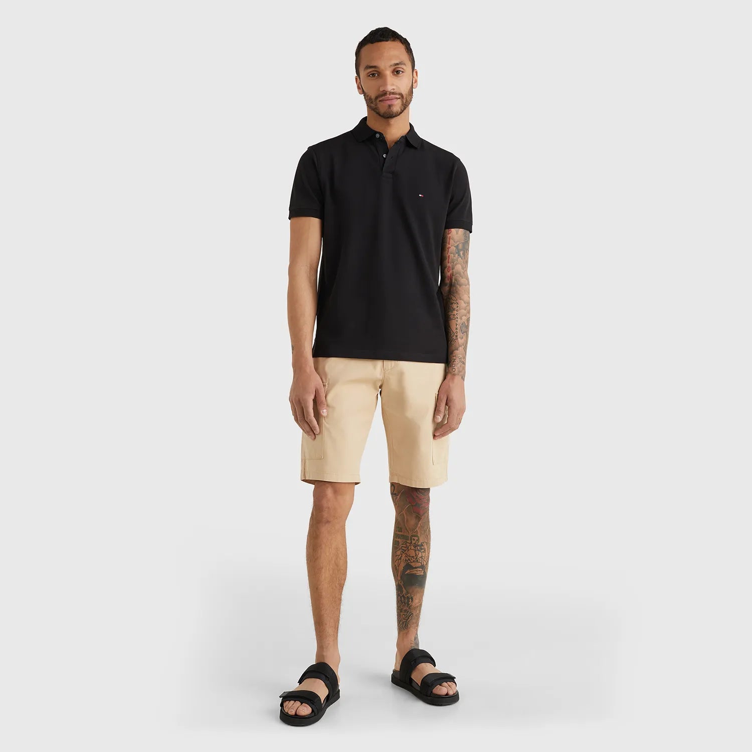 Polo Tommy Hilfiger Clássica 1985 Regular Fit - Preta