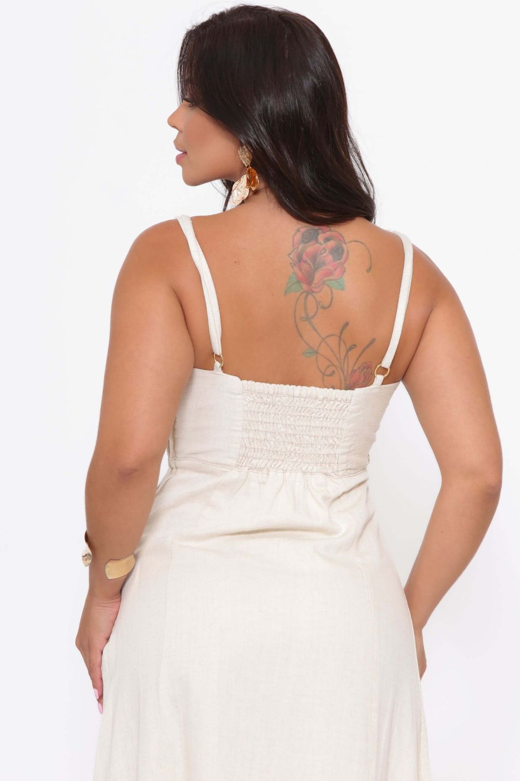 Vestido Longo Em Linho