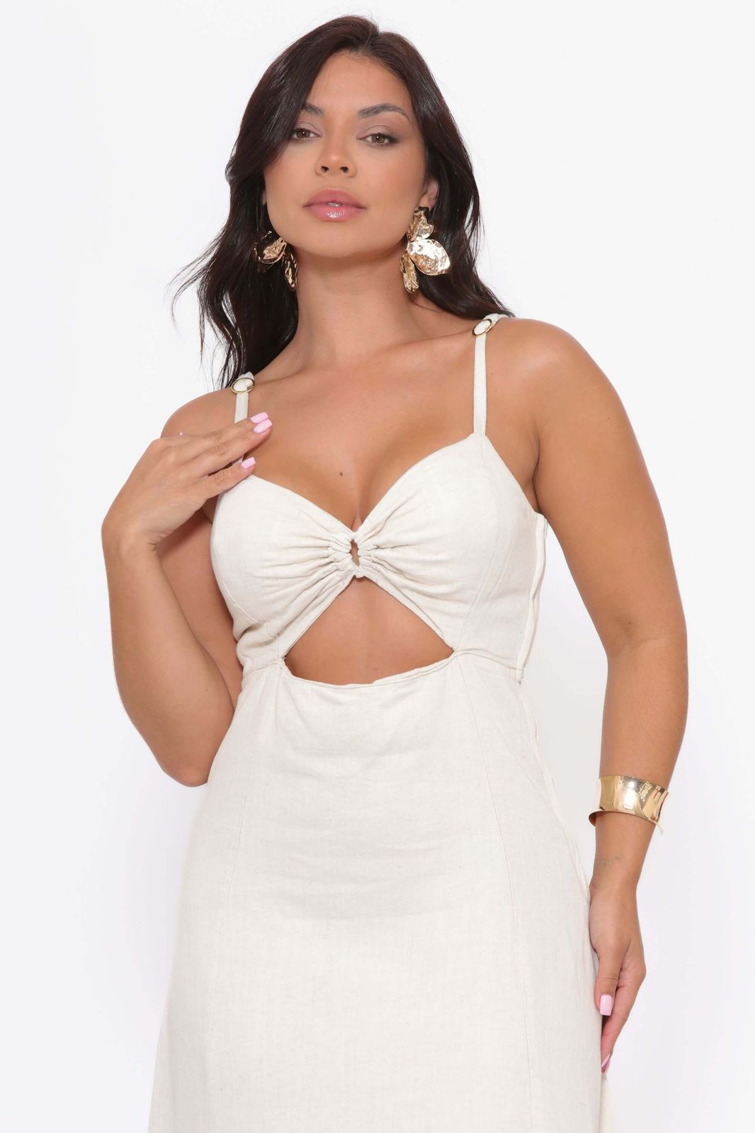 Vestido Longo Em Linho
