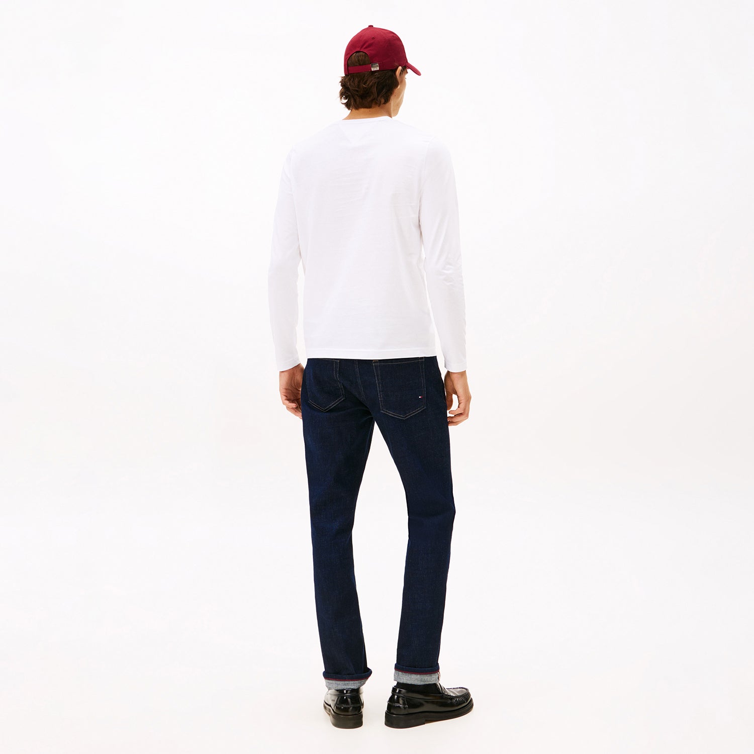 Camiseta Tommy Hilfiger Masculina Manga Longa com Logo na Manga Branca